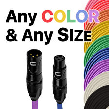 3 Pin XLR Male to Female Balanced Cable - Custom Length Color Microphone Cord  picture