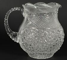 American Brilliant ABP Cut Daisy & Button Glass Ball Water Pitcher picture