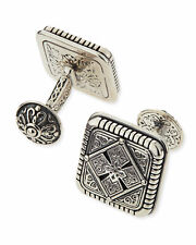 1920s Square Art Deco Vintage Men Stuf Cufflinks Set In 925 Real Sterling Silver picture