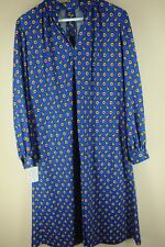 Vintage Women's Blue Yellow & Red Berry 70's Hippie Dress L Large picture
