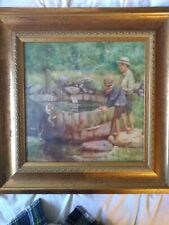 REPRODUCTION 1935 JOHN H. SNOW GICLEE PRINT ON CANVAS (WPA?) FRAMED picture