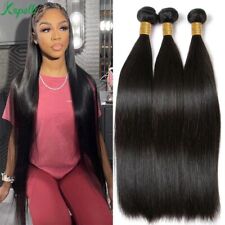 Indian Straight Human Hair Bundles Extensions Weft Soft Remy Hair Black Women picture