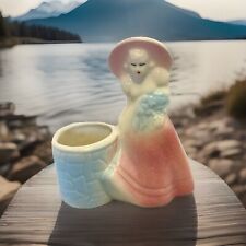 Vintage Shawnee Lady Wishing Well 1940s Planter Ceramicg picture