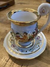 Vintage R Capodimonte Espresso or Tea Cup & Saucer Demitasse ITALY Mermaids picture