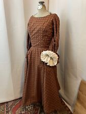 1950s Vintage Calico Dress Lace Cuffs Colonial Style Cosplay S M picture
