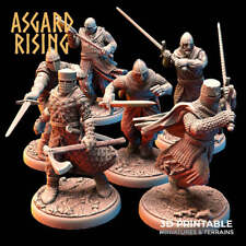 3D Printed Asgard Rising Medieval Knights Set 28mm - 32mm Ragnarok D&D picture