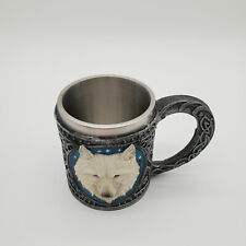 Ebros Large Celtic Alpha Direwolf White Snow 3D Wolf Mug picture