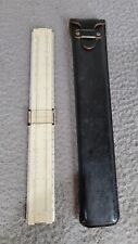 VINTAGE KEUFFEL & ESSER SLIDE RULE W/LEATHER SHEATH 913352 MADE IN USA Wood Rare picture