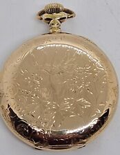 Antique WALTHAM 1908 Gents 15J Ornate Victorian Full Hunter Gold GF Pocket Watch picture