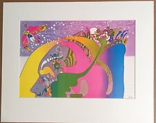 Vintage Peter Max Psychedelic Pop Art Poster Print in 16x20 Mat: 