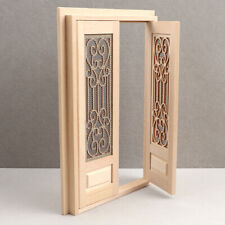 Dollhouse Miniature 1/12 Scale Carved Door Plain Unpainted Living Room Furniture picture
