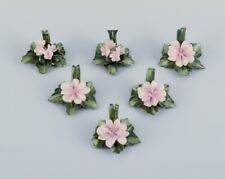 Capodimonte, Italy, six porcelain table card holders shaped like water lilies picture