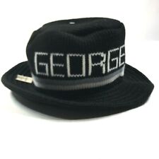 Vintage Georgetown Hoyas Bucket Hat Black Gray White Knit Made in USA picture
