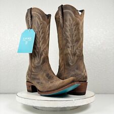 Lane LEXINGTON Brown Cowboy Boots Womens 9 Leather Western Style Tall Snip Toe picture