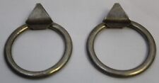 Vintage 1980s Earrings Pierced Post Stud Open Circle Triangle Pewter Oxidized picture