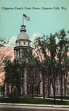 Wisconsin WI,1913 Chippewa County Court House, Chippewa Falls, Vintage Postcard picture