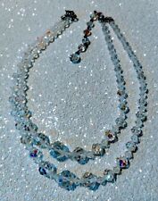 VTG 1950'S Aurora Borealis Icy Crystal Multi-Strand NECKLACE  picture