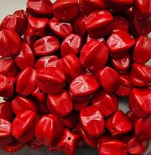 Vintage Lucite / Red / Pinched Oval / Approx 90 Beads / 23mm / 1lb /#265 picture