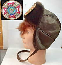 Rare HAT Veterans Of Foreign War with Antique patch Size M Vintage UNUSUAL picture
