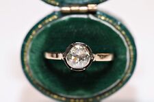 ANTIQUE CIRCA 1900S OTTOMAN 8K GOLD NATURAL ROSE CUT DIAMOND  SOLITAIRE RING picture