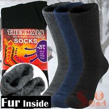 3 Pairs Mens Heavy Duty Thermal Boot Socks Winter Warm Heated Work Crew Sox 9-13 picture