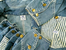 HOT VTG Men LEE 91-J REPRO SANFORIZED CHORE HICKORY JELT Denim JACKET Jeans 38 M picture