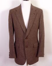 vintage EUC Hart Schaffner & Marx Brown 100% Wool Tweed Blazer Suede Pads 41 R picture