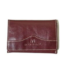 Luciano Valentino LUV Credit Card Wallet Oxblood Leather Bifold Multiple Slots picture