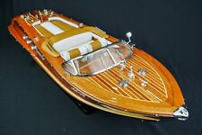 1:16 Vintage Wooden Riva Aquarama Speed Boat Model Ship Top Shelf Decor picture