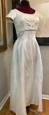 VINTAGE 50s 60s White Sheath Wedding Bridal Formal Gown Hollywood Glam Pinup SM picture