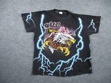 Vintage American Spirit Shirt Adult L Black Lightning Eagle Single Stitch Mens picture