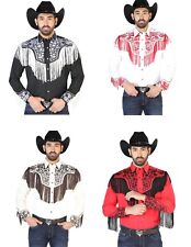 Men's El General Fringe Embroidered Western Shirt Long Sleeve No.15 picture
