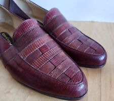 VALENTINO Oxblood Lizardskin Leather Loafer, Men's 9.5-10 Excellent VTG Cond picture