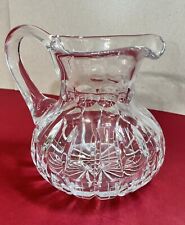 Beautiful Heavy Cut Lead Crystal Small Pitcher 5.5” Syrup Gravy Creamer picture