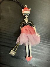 Betsey Johnson Cameo Diva Cat Pendant Extremely Rare - 4 picture