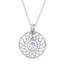 Sterling Silver Antique Style Necklace with Interchangable Cubic Zirconia Stones picture