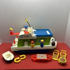 VINTAGE 1972 FISHER PRICE LITTLE PEOPLE HAPPY HOUSE BOAT #985 COMPLETE SET picture