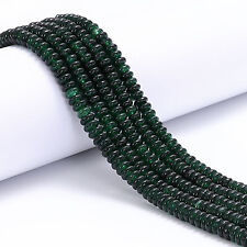 Dark Green Dyed Jade Smooth Rondelle Beads Size 2x4.5mm 15.5'' Strand picture