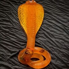 ANCIENT EGYPTIAN ANTIQUITIES Statue Wadjet Cobra Snake Made Amber Stone Rare BC picture