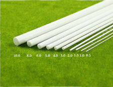 2 pcs ABS Styrene Plastic Round Bar Rods Diameter 0.5 to 10mm *250mm White picture
