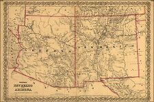 Poster, Many Sizes; Colton'S Map Of New Mexico And Arizona 1873 picture
