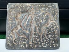 Very Old Ancient Hunter  King  Scene Intaglio Tablet With Ancient  Alphabet picture