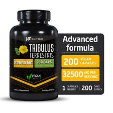 Healthfare Tribulus Terrestris 32,500mg 200 Caps High Potency Herbal Supplements picture