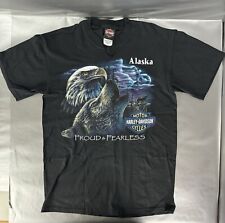 Vintage 1997 Harley Davidson Wolf & Eagle T-Shirt Size M 90s Soldotna Alaska picture