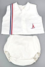 Vintage 1960's 24 month 2Pc Sailor Sun Outfit~Diaper Shirt Lined Bottoms~(Read) picture