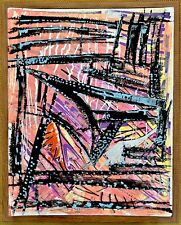 Modern Abstract Psychedelic Graffiti Art Cubism Painting Original Handmade MCM picture