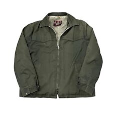 VINTAGE Sears Oakbrook Sportswear Yoked Green Zip Lined Jacket Men’s Large picture