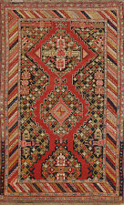 Pre-1900 Antique Russian Kazak Oriental Rug 4x7 Vegetable Dye Hand-made Carpet picture