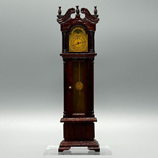 Pre Bespaq Fantastic Working Wood Grandfather Clock Dollhouse VTG Miniature 1:12 picture