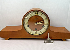 Vintage Aug Schatz & Sohne M1 Mantel Clock Wood Case Westminster Chime Germany picture